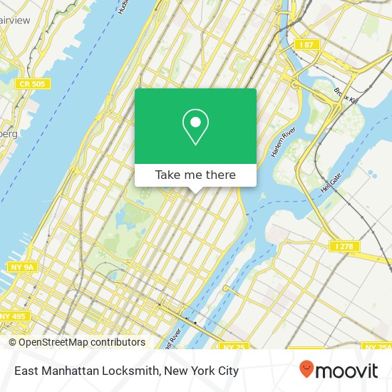 Mapa de East Manhattan Locksmith