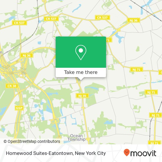 Mapa de Homewood Suites-Eatontown