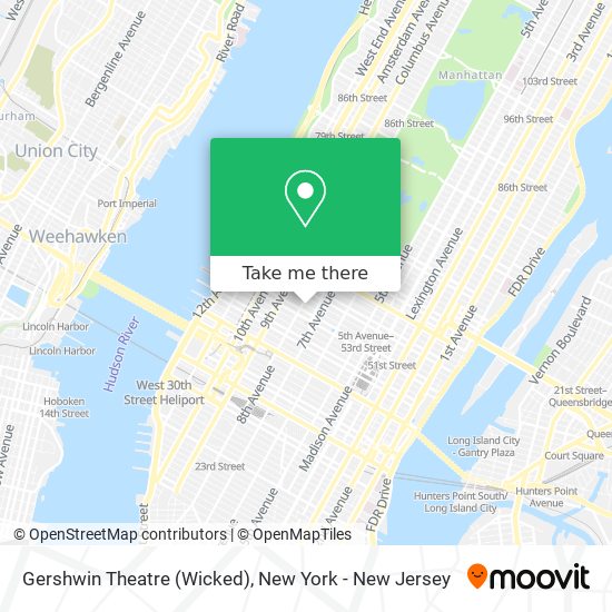 Mapa de Gershwin Theatre (Wicked)