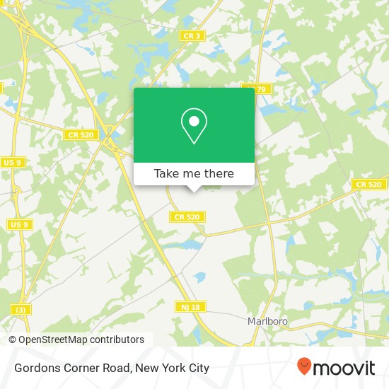 Mapa de Gordons Corner Road