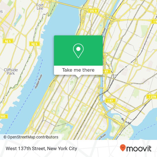 Mapa de West 137th Street