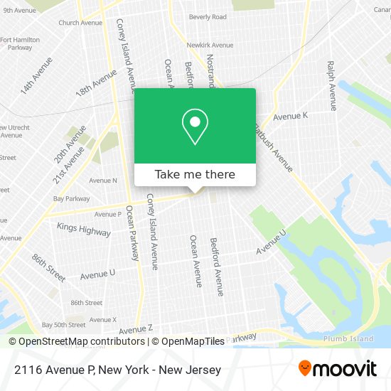 Mapa de 2116 Avenue P