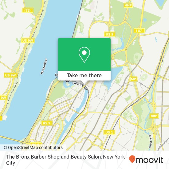 Mapa de The Bronx Barber Shop and Beauty Salon