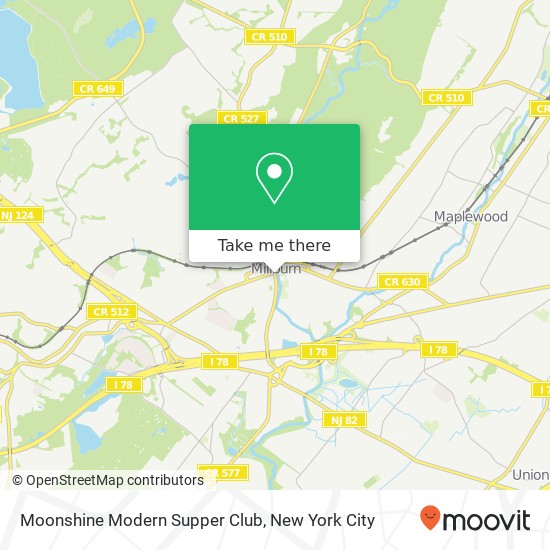 Moonshine Modern Supper Club map