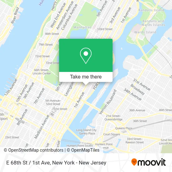 E 68th St / 1st Ave map