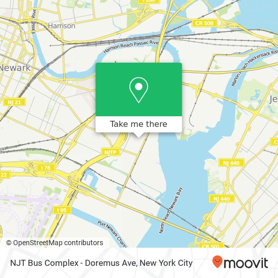 Mapa de NJT Bus Complex - Doremus Ave