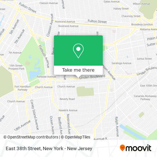 Mapa de East 38th Street