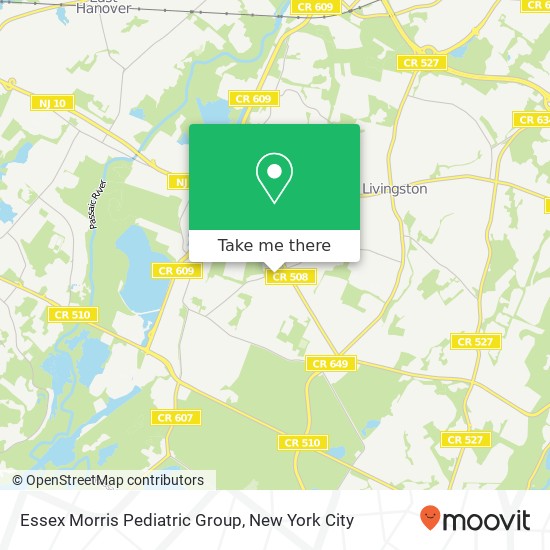 Essex Morris Pediatric Group map