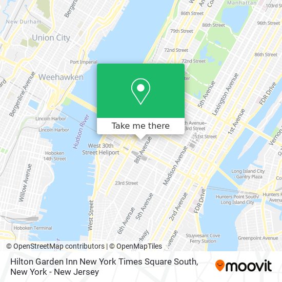 Mapa de Hilton Garden Inn New York Times Square South