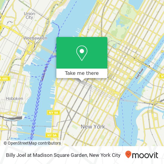 Mapa de Billy Joel at Madison Square Garden