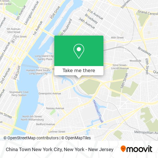 China Town New York City map