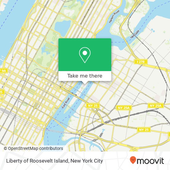 Liberty of Roosevelt Island map