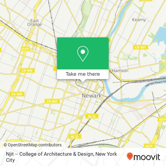 Mapa de Njit -- College of Architecture & Design