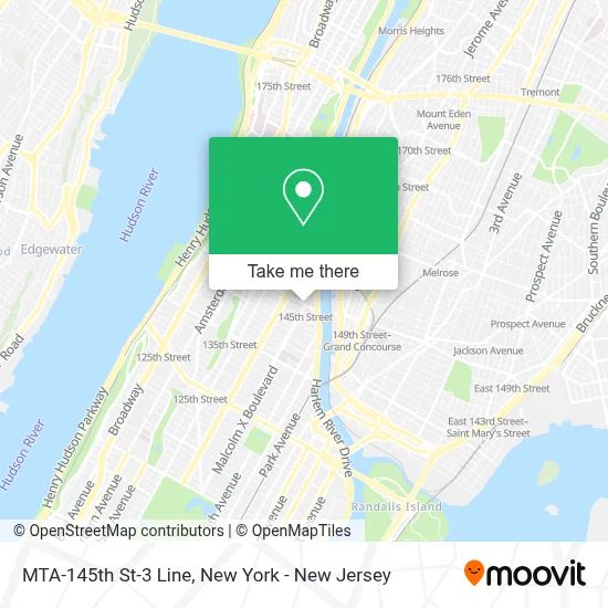 MTA-145th St-3 Line map