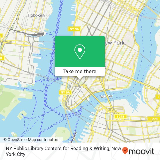 NY Public Library Centers for Reading & Writing map