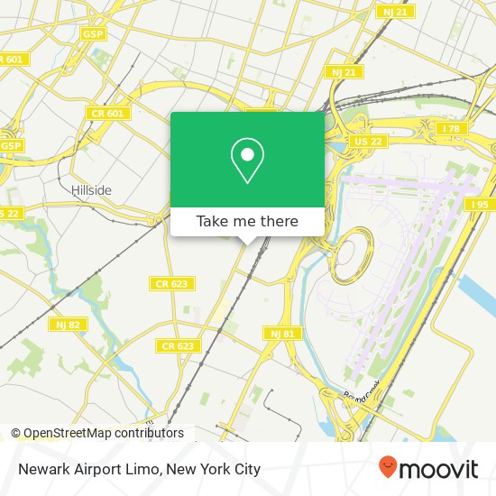 Newark Airport Limo map