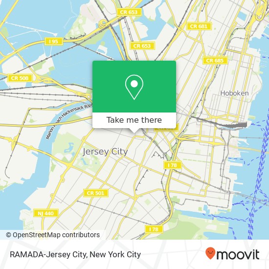 Mapa de RAMADA-Jersey City