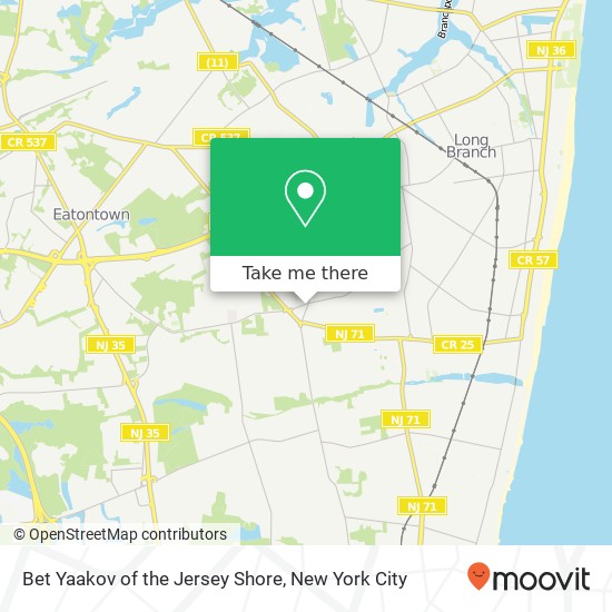 Mapa de Bet Yaakov of the Jersey Shore