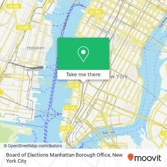 Board of Elections Manhattan Borough Office map
