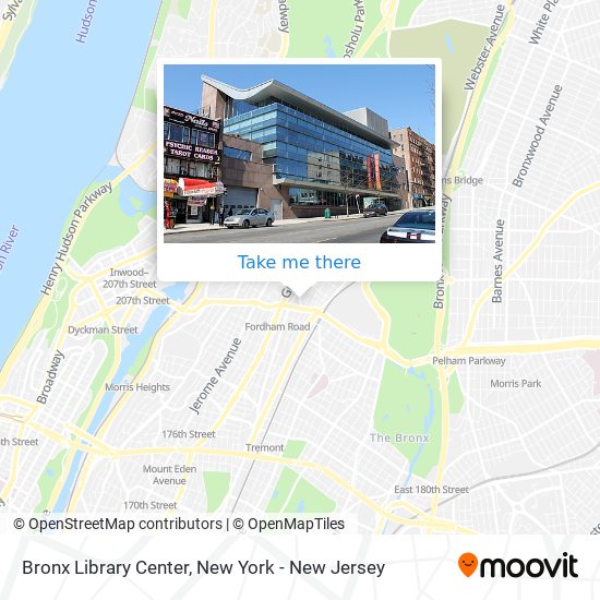 Bronx Library Center map