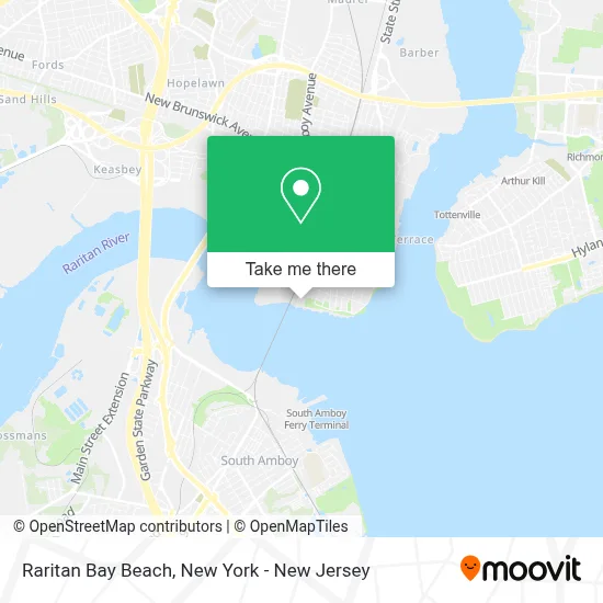 Raritan Bay Beach map