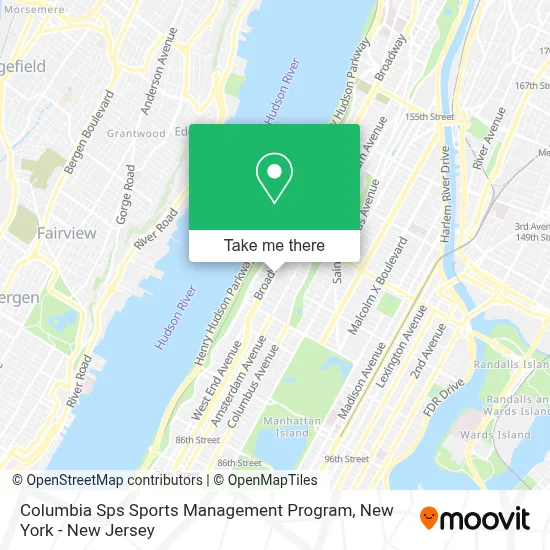 Columbia Sps Sports Management Program map