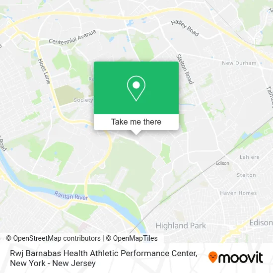 Rwj Barnabas Health Athletic Performance Center map