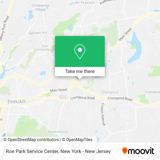 Roe Park Service Center map