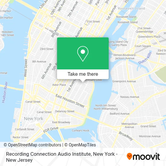 Recording Connection Audio Institute map