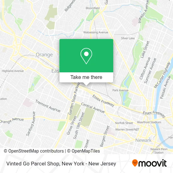 Vinted Go Parcel Shop map