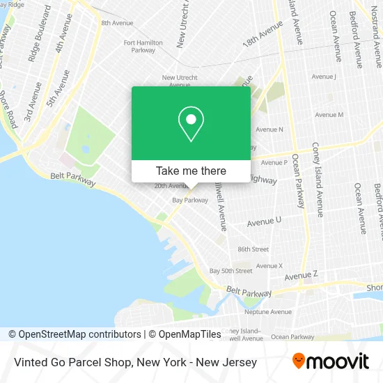 Vinted Go Parcel Shop map