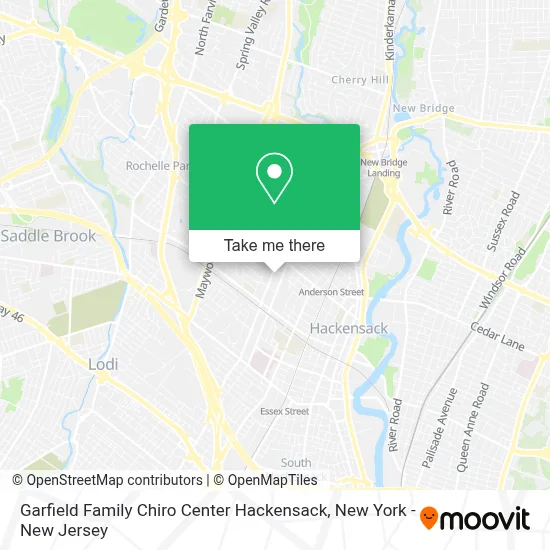Garfield Family Chiro Center Hackensack map