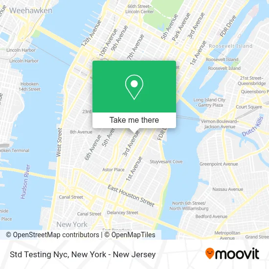 Std Testing Nyc map