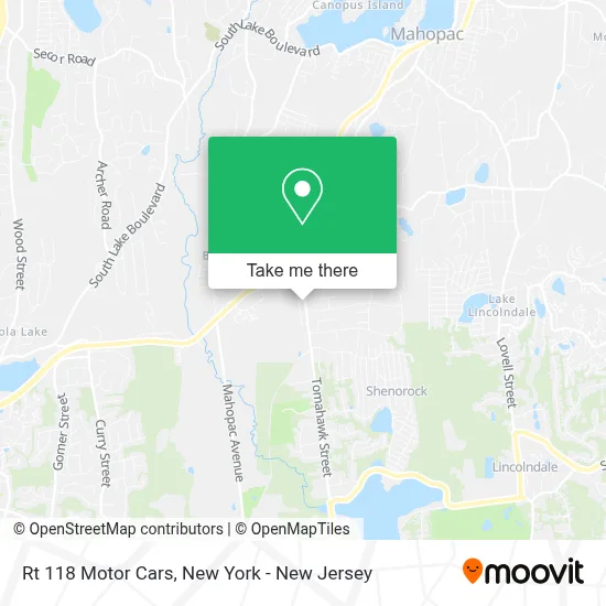 Rt 118 Motor Cars map