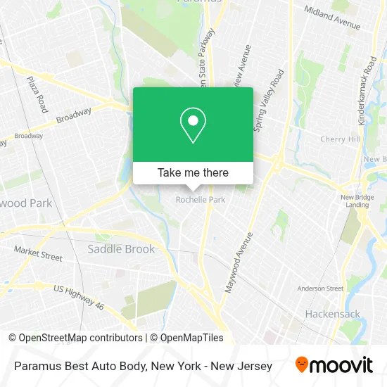 Paramus Best Auto Body map