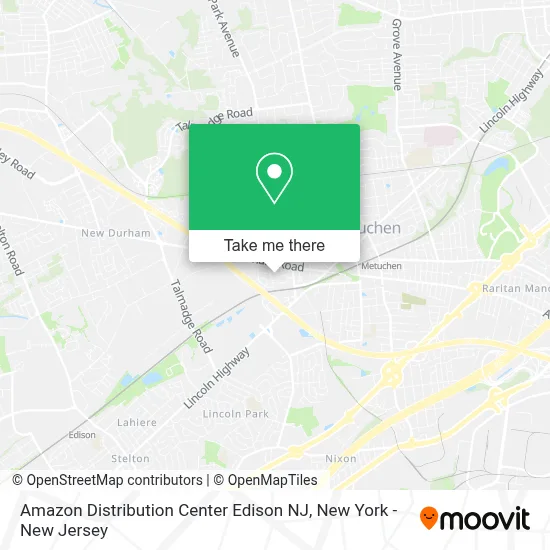 Amazon Distribution Center Edison NJ map