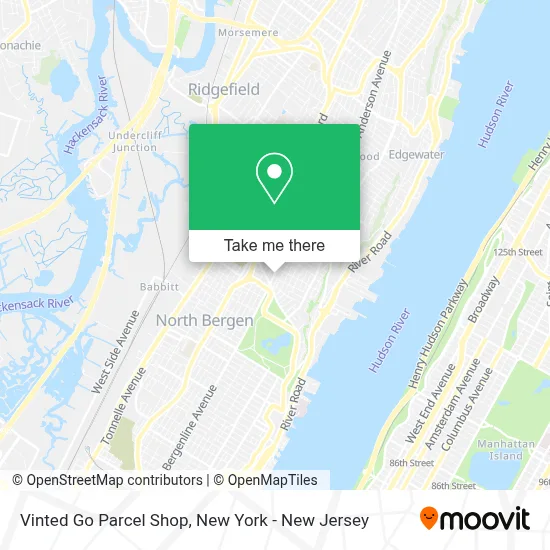 Vinted Go Parcel Shop map