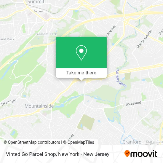 Vinted Go Parcel Shop map