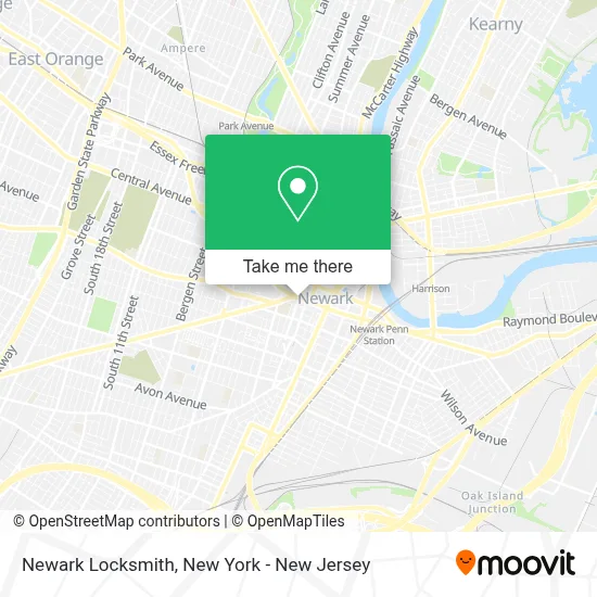 Newark Locksmith map