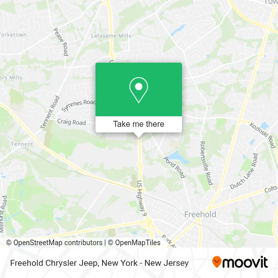 Freehold Chrysler Jeep map