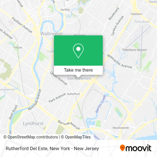 Rutherford Del Este map