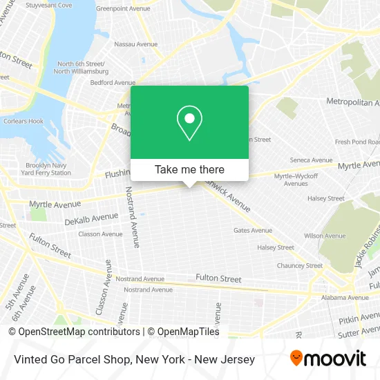 Vinted Go Parcel Shop map