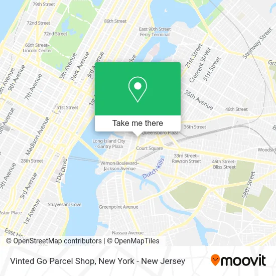 Vinted Go Parcel Shop map