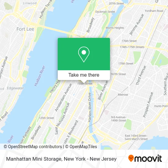 Manhattan Mini Storage map