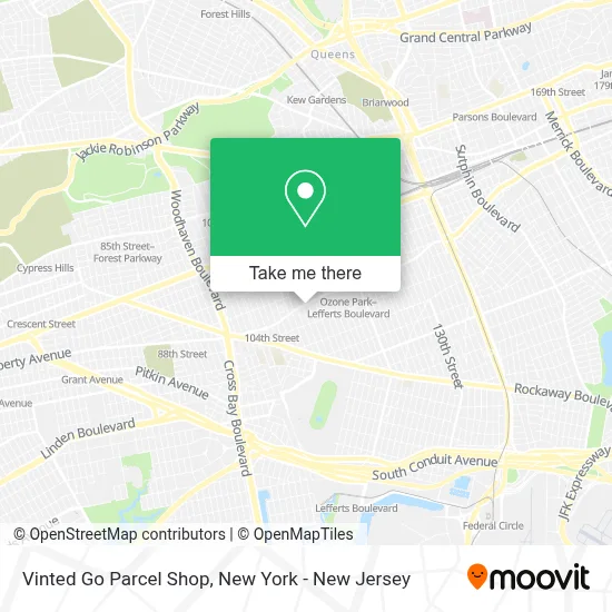 Vinted Go Parcel Shop map