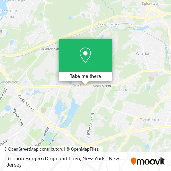 Rocco's Burgers Dogs and Fries map
