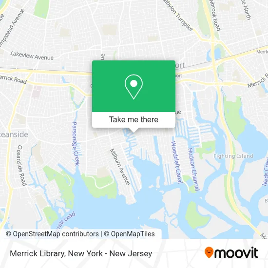 Merrick Library map