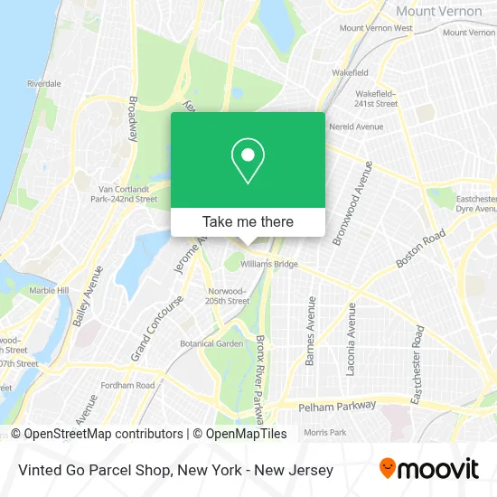 Vinted Go Parcel Shop map