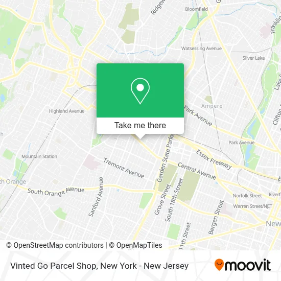Vinted Go Parcel Shop map