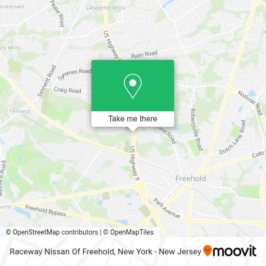 Raceway Nissan Of Freehold map